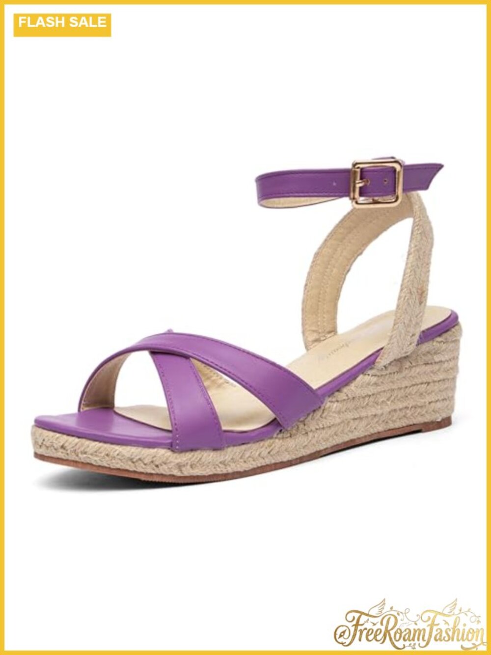 Women's Espadrilles Wedge Sandals Crisscross Elastic Open Toe Ankle Strap